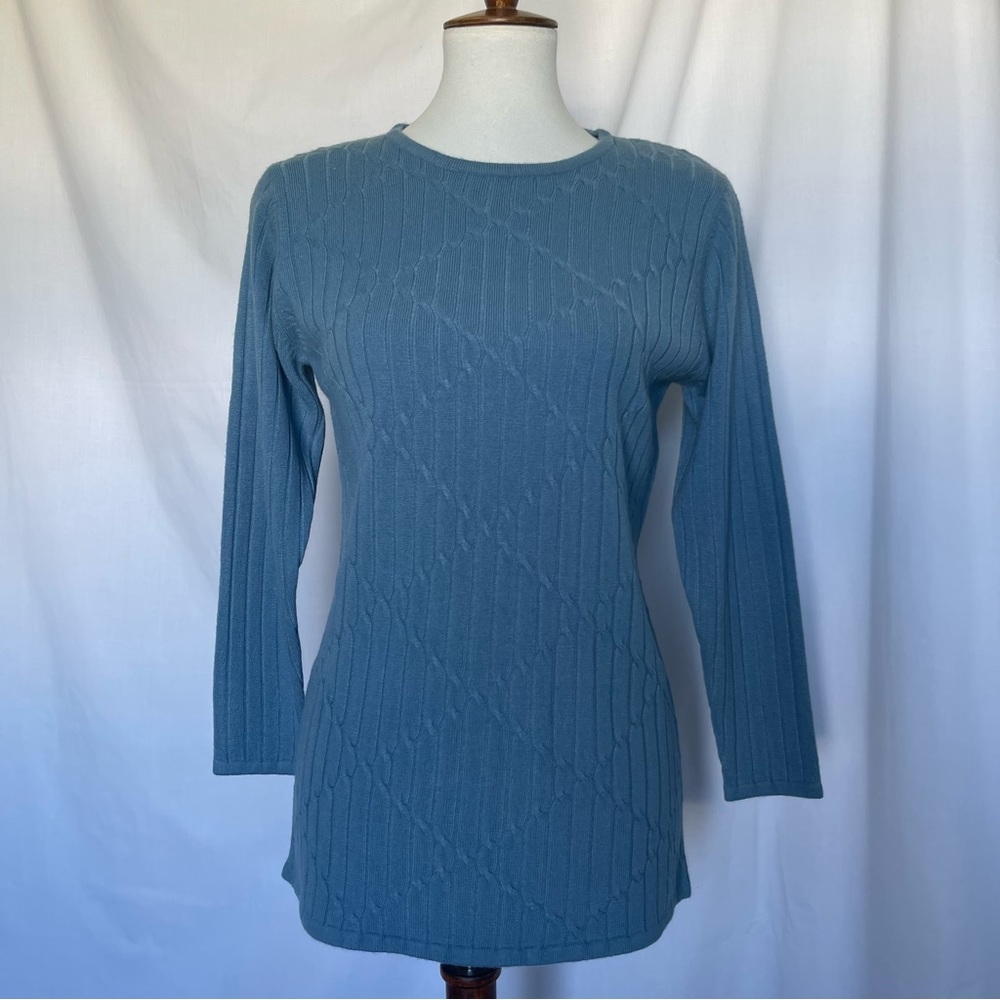 NWT Petite light blue soft  medium weight sweater